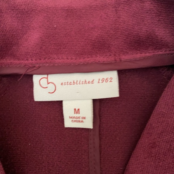 db( Dressbarn) Womens Blazer Jacket Maroon Hook Closure Soft Fit/Flare, M - Picture 12 of 16